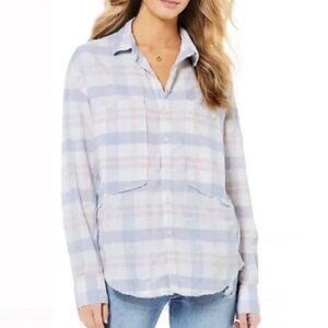 Free People LOVELAND Plaid Shirt with Big Pockets
